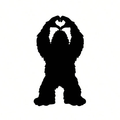 Tiny Bigfoot Heart Hands Vinyl Decal: Sasquatch Hidden Car Sticker,Car Rearview Mirror Stickers- Car Accessories