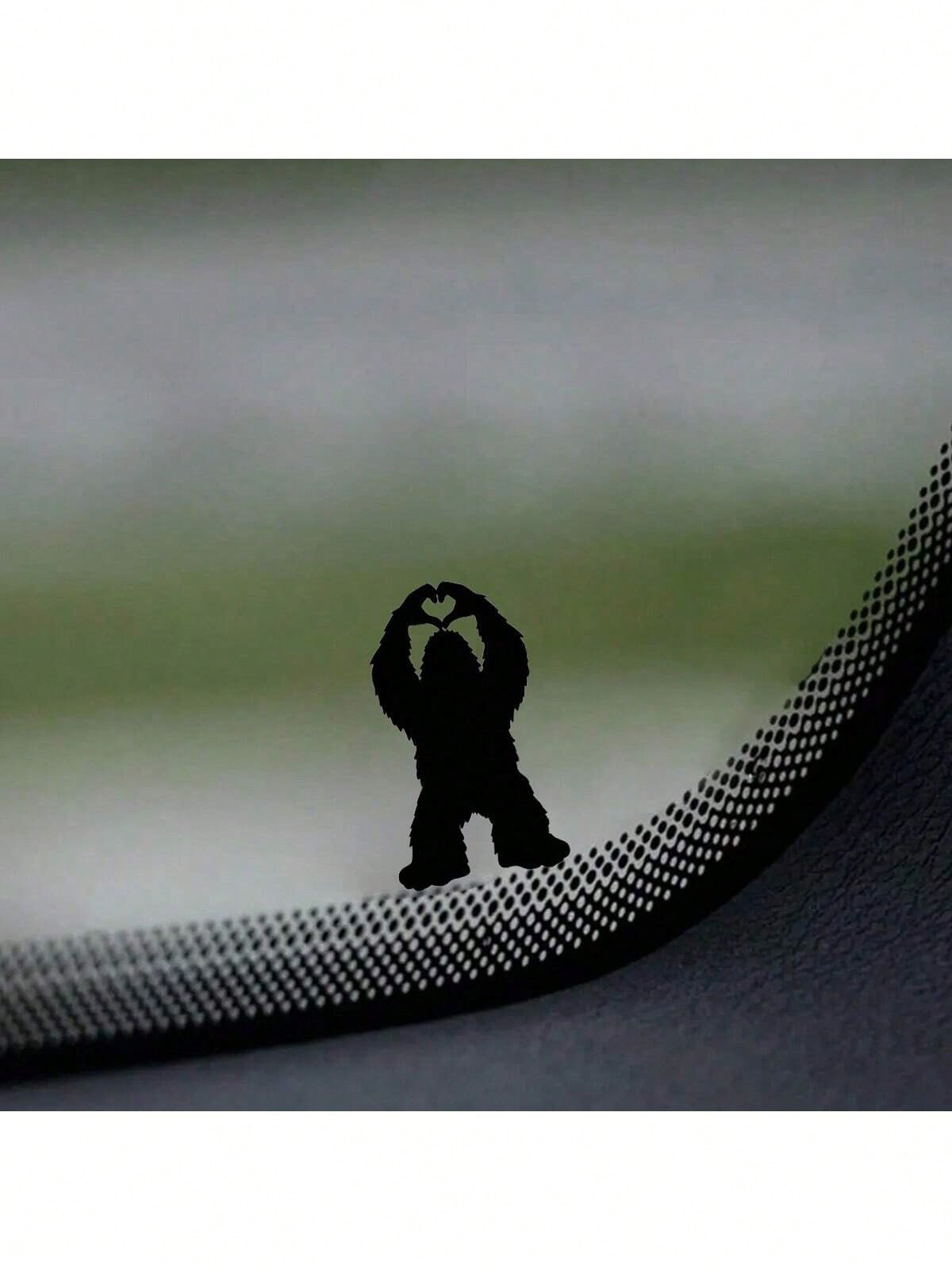 Tiny Bigfoot Heart Hands Vinyl Decal: Sasquatch Hidden Car Sticker,Car Rearview Mirror Stickers- Car Accessories