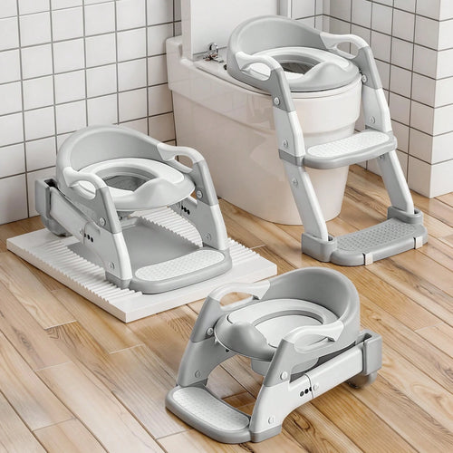 Toddler Potty Training Seat 3-In-1 Foldable Potty Training Toilet With Step Stool Adjustable Potty Chair With Urinals