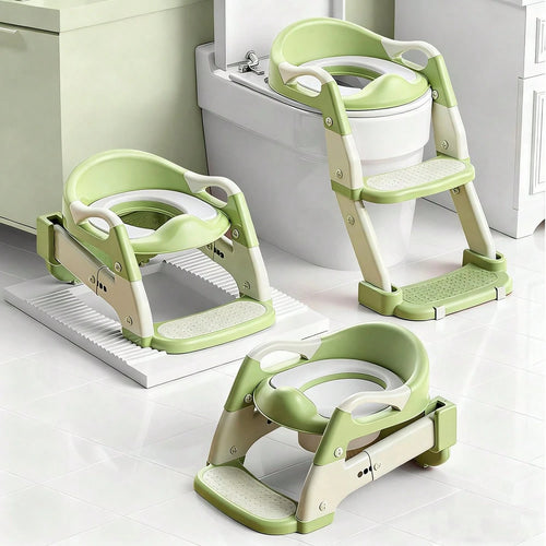 Toddler Potty Training Seat 3-In-1 Foldable Potty Training Toilet With Step Stool Adjustable Potty Chair With Urinals