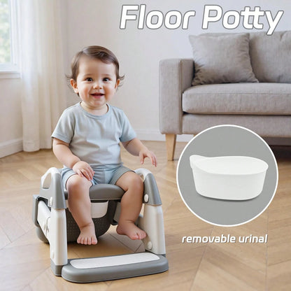 Toddler Potty Training Seat 3-In-1 Foldable Potty Training Toilet With Step Stool Adjustable Potty Chair With Urinals