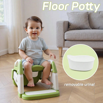 Toddler Potty Training Seat 3-In-1 Foldable Potty Training Toilet With Step Stool Adjustable Potty Chair With Urinals