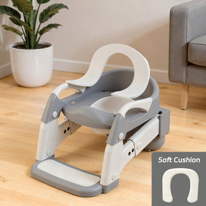 Toddler Potty Training Seat 3-In-1 Foldable Potty Training Toilet With Step Stool Adjustable Potty Chair With Urinals