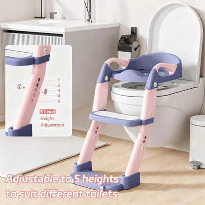 Toddler Potty Training Seat 3-In-1 Foldable Potty Training Toilet With Step Stool Adjustable Potty Chair With Urinals