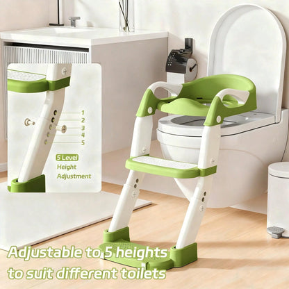 Toddler Potty Training Seat 3-In-1 Foldable Potty Training Toilet With Step Stool Adjustable Potty Chair With Urinals