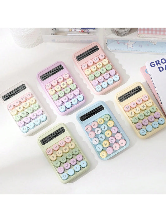 tonxiyuemu 1pc Cube-Shaped 10-Digit Dopamine Calulator, With Soft Buttons, Premium Material, Suitable For School, Home, Supermarket, Bank Uses, Back To School