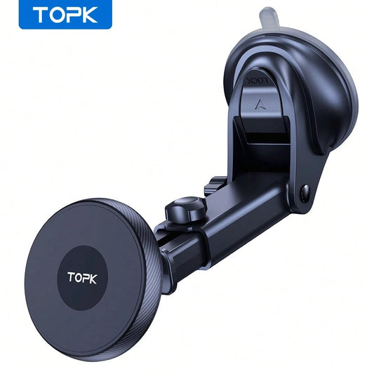 TOPK D48X Magnetic Car Phone Holder Mount, Powerful Magnetism Premium Quality Support Single-Hand Operation Metal Hook Magnetic Car Phone Mount, Powerful Magnetism Premium Quality Support Single-Hand
