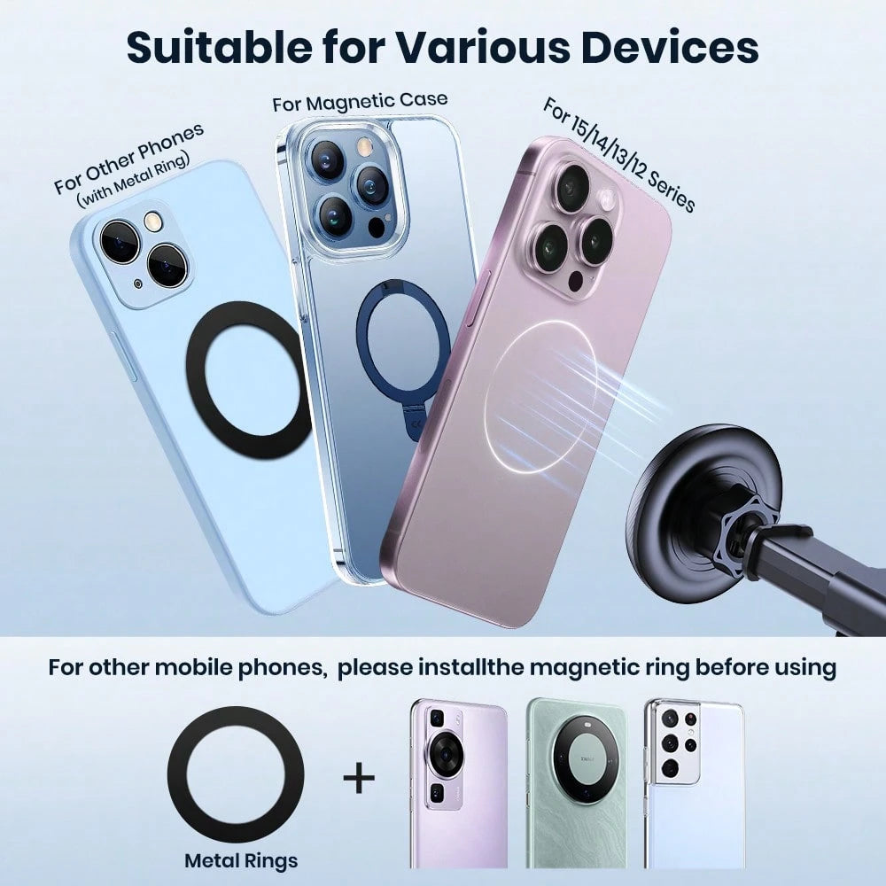 TOPK D48X Magnetic Car Phone Holder Mount, Powerful Magnetism Premium Quality Support Single-Hand Operation Metal Hook Magnetic Car Phone Mount, Powerful Magnetism Premium Quality Support Single-Hand