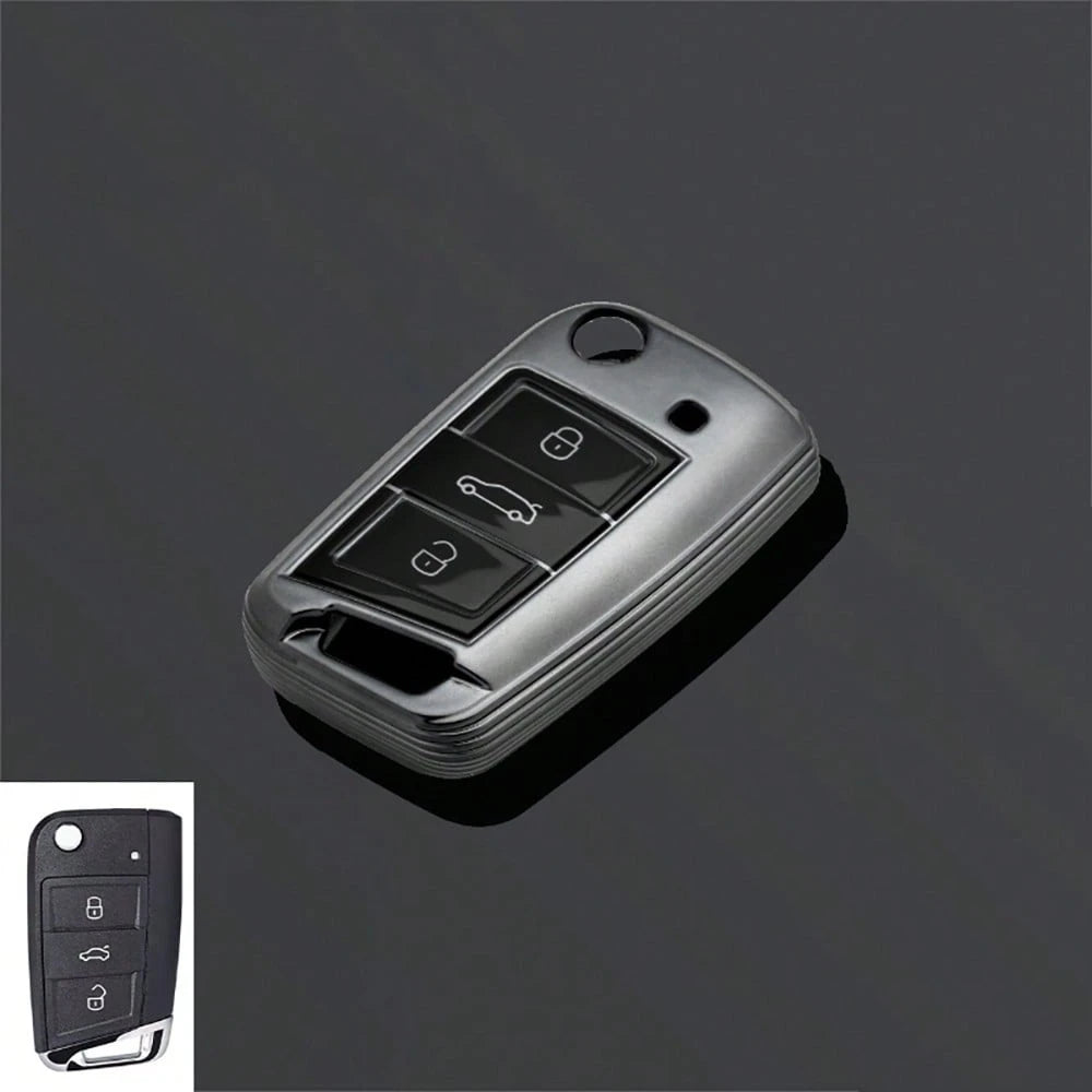 TPU Car Key Case Cover Shell For VW Golf 7 MK7 Tiguan MK2 For Seat Ateca Leon FR Ibiza For Octavia