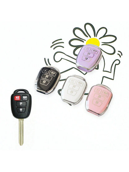 TPU Car Key Case Fit For Toyota Prius RAV4 Camry Corolla 2014 2015 2016 2017 Shell FOB Bag Key Chain Key Protector Accessories