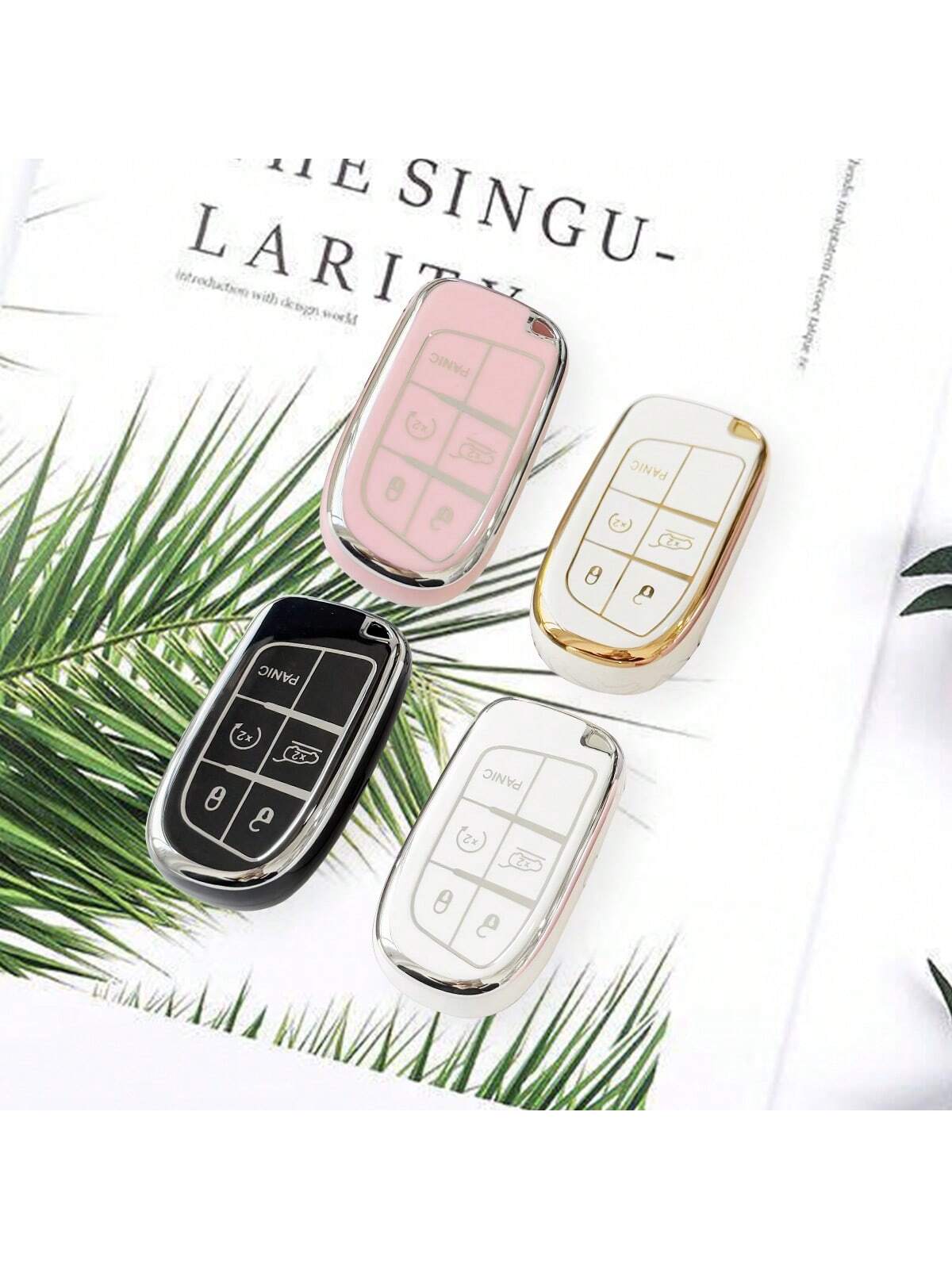 TPU Car Pink/Silver/Purple/White Gold/Blue/Black Silver Key Shell Cover Fob For Renegade, Fiat Compass, Grand Cherokee, Chrysler 300C, Dodge Ram, Charger, Challenger