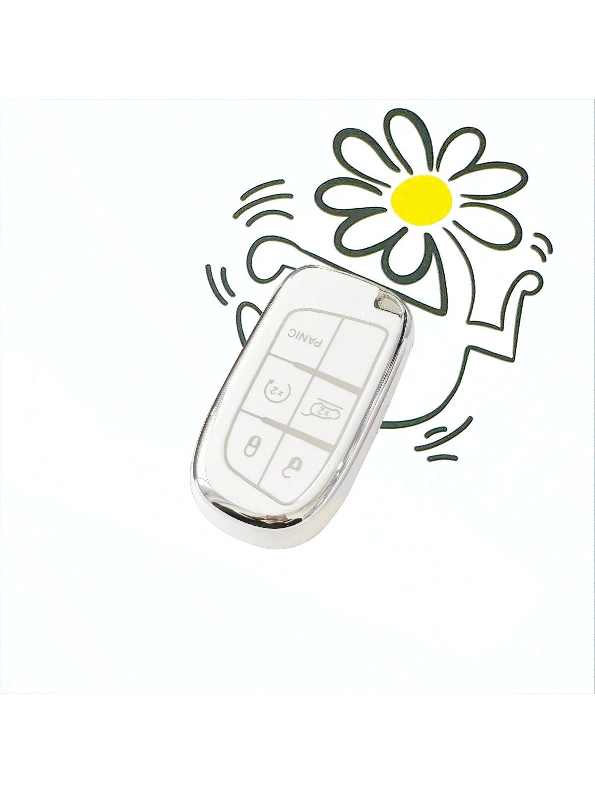 TPU Car Pink/Silver/Purple/White Gold/Blue/Black Silver Key Shell Cover Fob For Renegade, Fiat Compass, Grand Cherokee, Chrysler 300C, Dodge Ram, Charger, Challenger