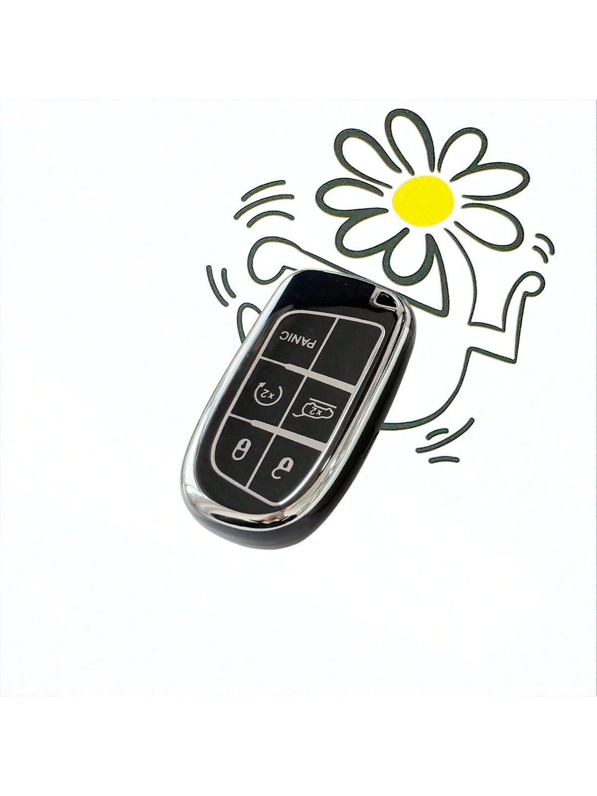TPU Car Pink/Silver/Purple/White Gold/Blue/Black Silver Key Shell Cover Fob For Renegade, Fiat Compass, Grand Cherokee, Chrysler 300C, Dodge Ram, Charger, Challenger