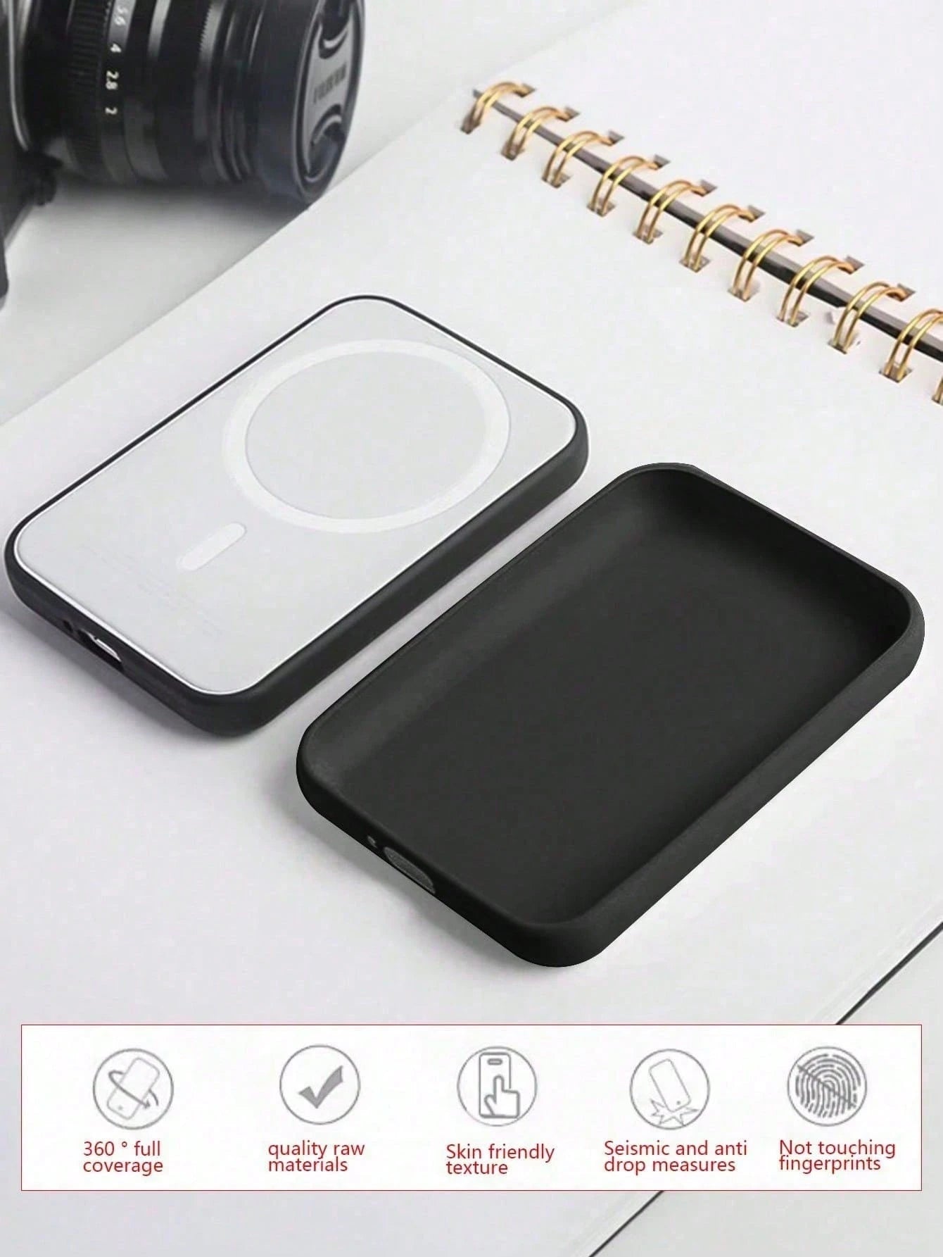 TPU Soft Matte MagSafe Battery Protective Case, Compatible, Full Coverage Protection, Anti-Drop Design, Delicate Touch, Compatible With Wireless Charger Cable Protector, Charger Protector