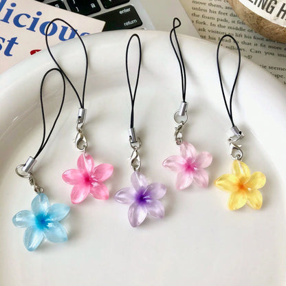Transparent Daisy Flower Resin Pendant Phone Lanyard, Backpack Decor, Cute Phone Charm, Girly Soft Decoration, Gift For Friend/Girlfriend, Suitable For Phone, Camera, Keychain, Schoolbag