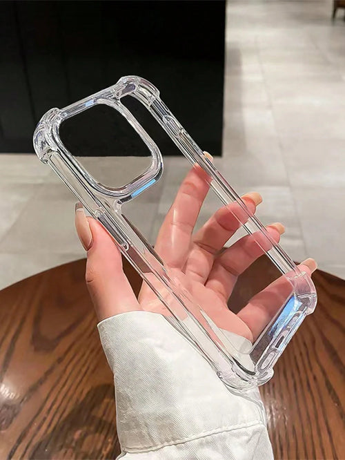 Transparent Tpu Airbag Phone Case (2.8mm Thick) Compatible With Iphone 11/12/13/14 Pro Max, Xs, Xr, 7 Plus, 8 Plus, Se 2; With Large Hole Design To Prevent Dropping Waterproof Shockproof Anti-Fall Scr
