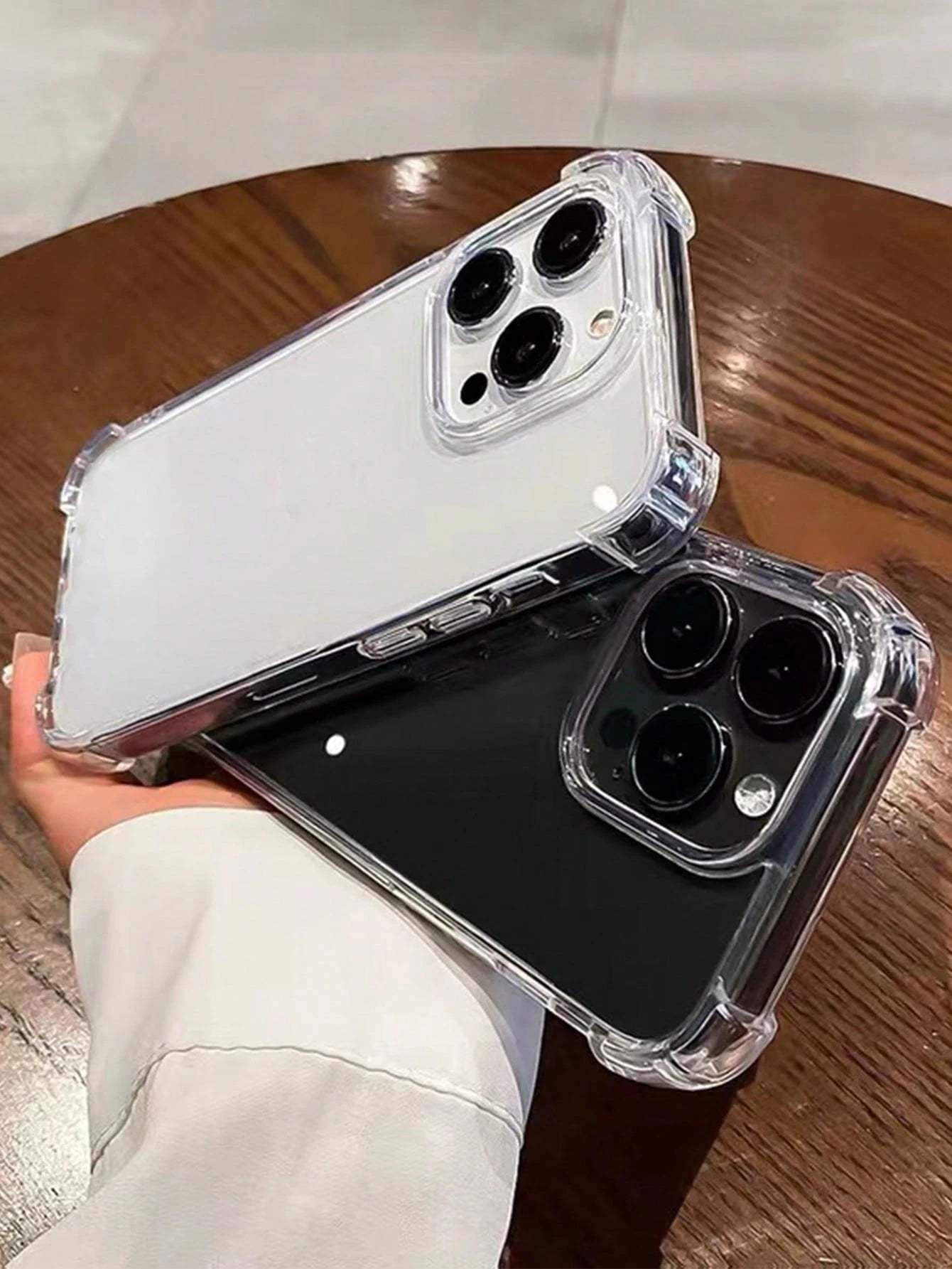 Transparent Tpu Airbag Phone Case (2.8mm Thick) Compatible With Iphone 11/12/13/14 Pro Max, Xs, Xr, 7 Plus, 8 Plus, Se 2; With Large Hole Design To Prevent Dropping Waterproof Shockproof Anti-Fall Scr