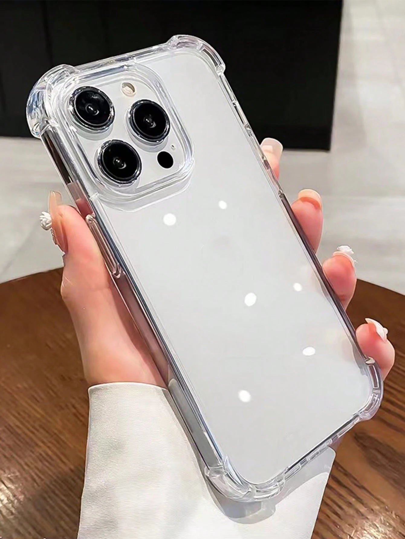 Transparent Tpu Airbag Phone Case (2.8mm Thick) Compatible With Iphone 11/12/13/14 Pro Max, Xs, Xr, 7 Plus, 8 Plus, Se 2; With Large Hole Design To Prevent Dropping Waterproof Shockproof Anti-Fall Scr