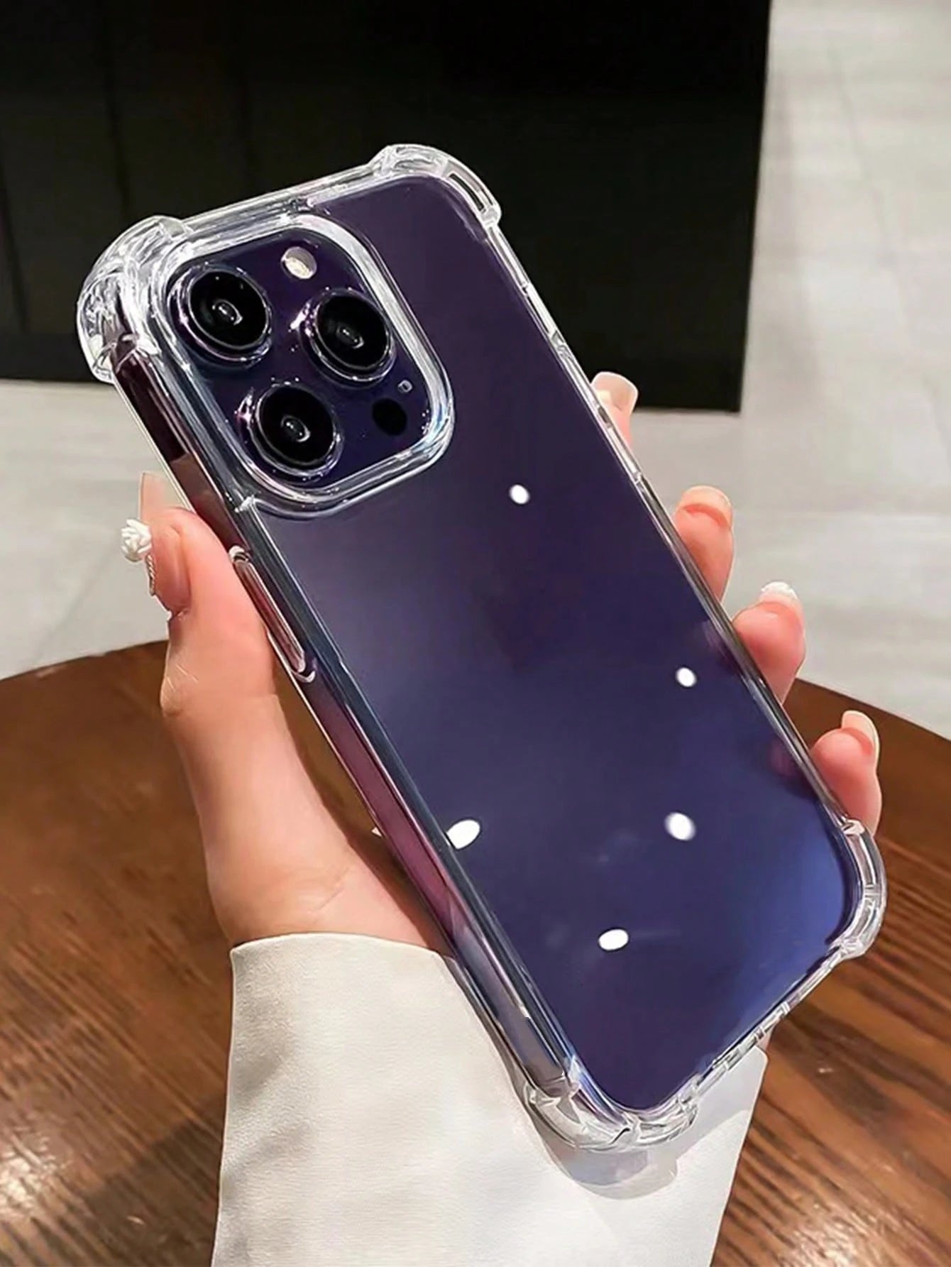 Transparent Tpu Airbag Phone Case (2.8mm Thick) Compatible With Iphone 11/12/13/14 Pro Max, Xs, Xr, 7 Plus, 8 Plus, Se 2; With Large Hole Design To Prevent Dropping Waterproof Shockproof Anti-Fall Scr