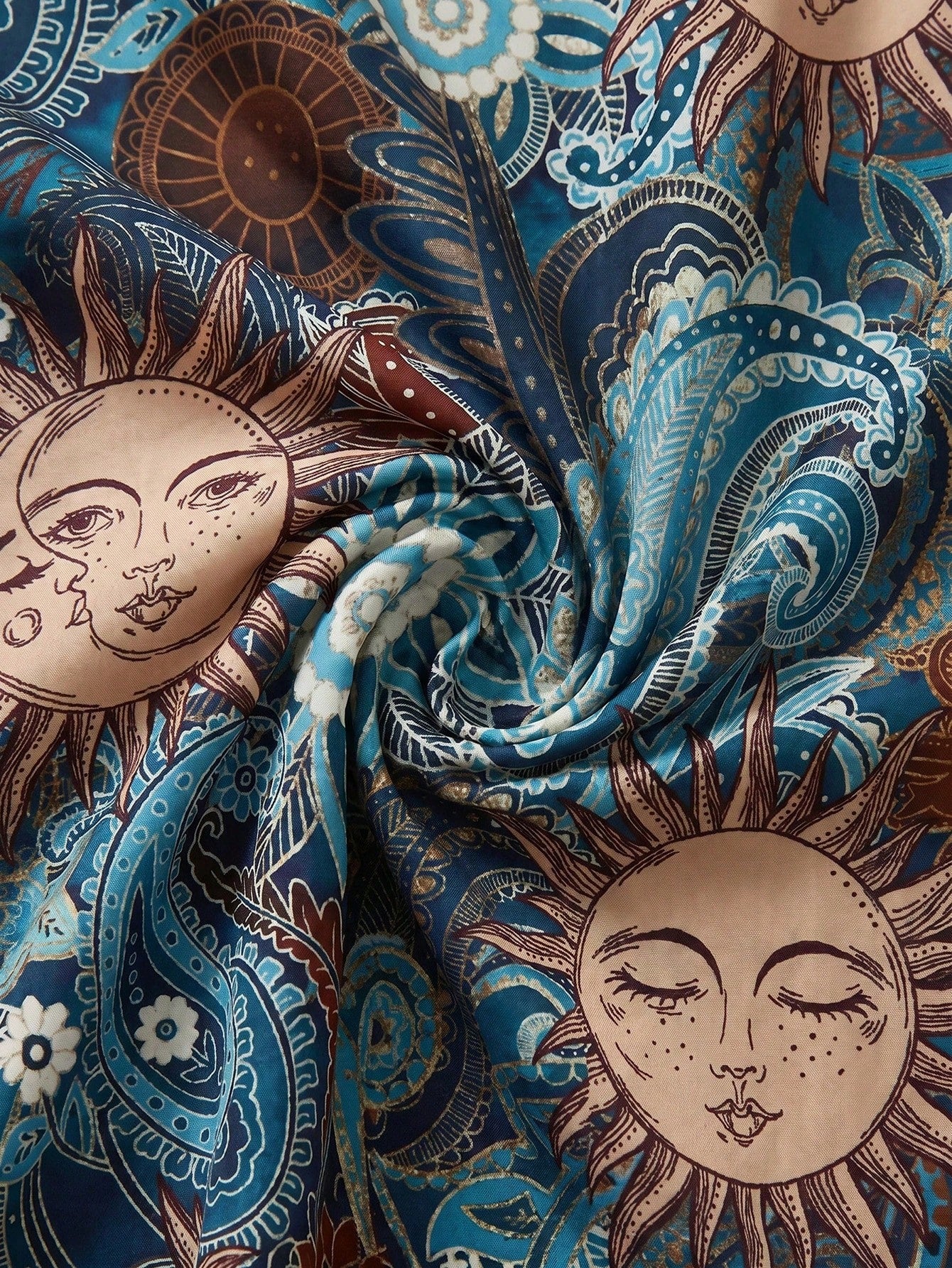 Travachic Plus Size Women's Navy Blue Ocean Fish Print Cover-Up, Mid-Length Sleeve Loose Kimono Top, Romantic Boho Early Summer Beach Vacation Hot Pattern Shirt