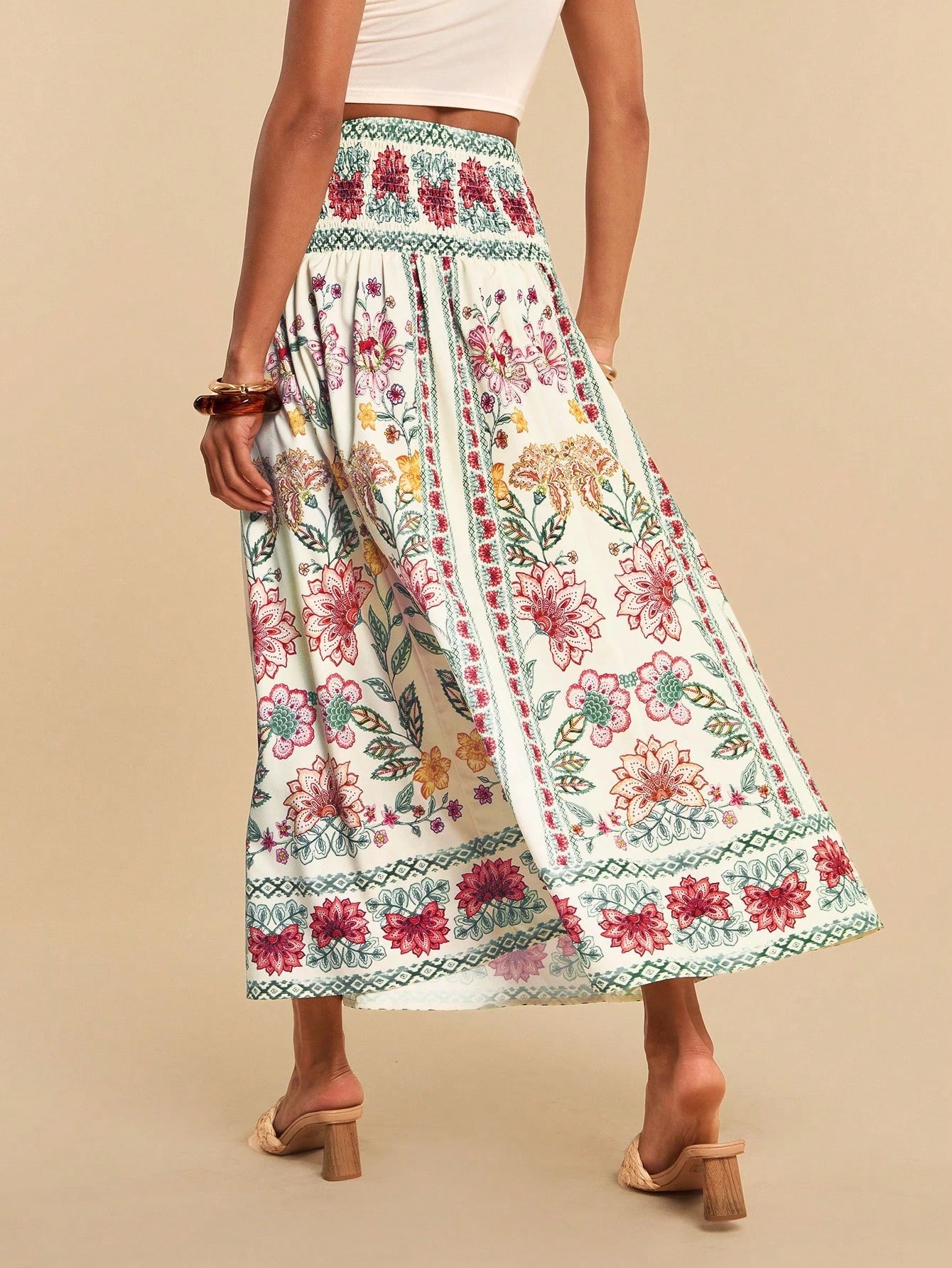 Travachic Women's Printed Woven Skirt, Suitable For Spring/Summer Vacation