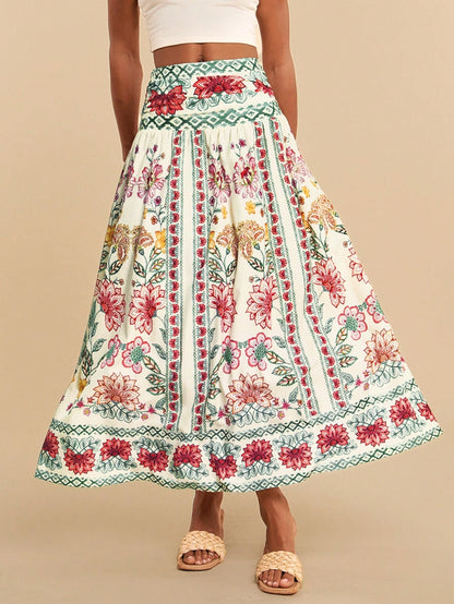 Travachic Women's Printed Woven Skirt, Suitable For Spring/Summer Vacation
