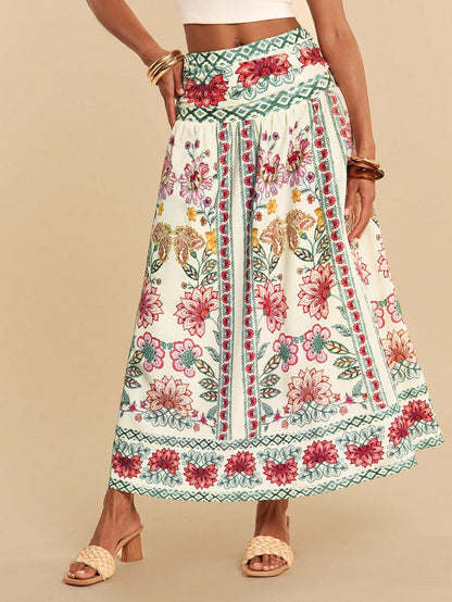 Travachic Women's Printed Woven Skirt, Suitable For Spring/Summer Vacation