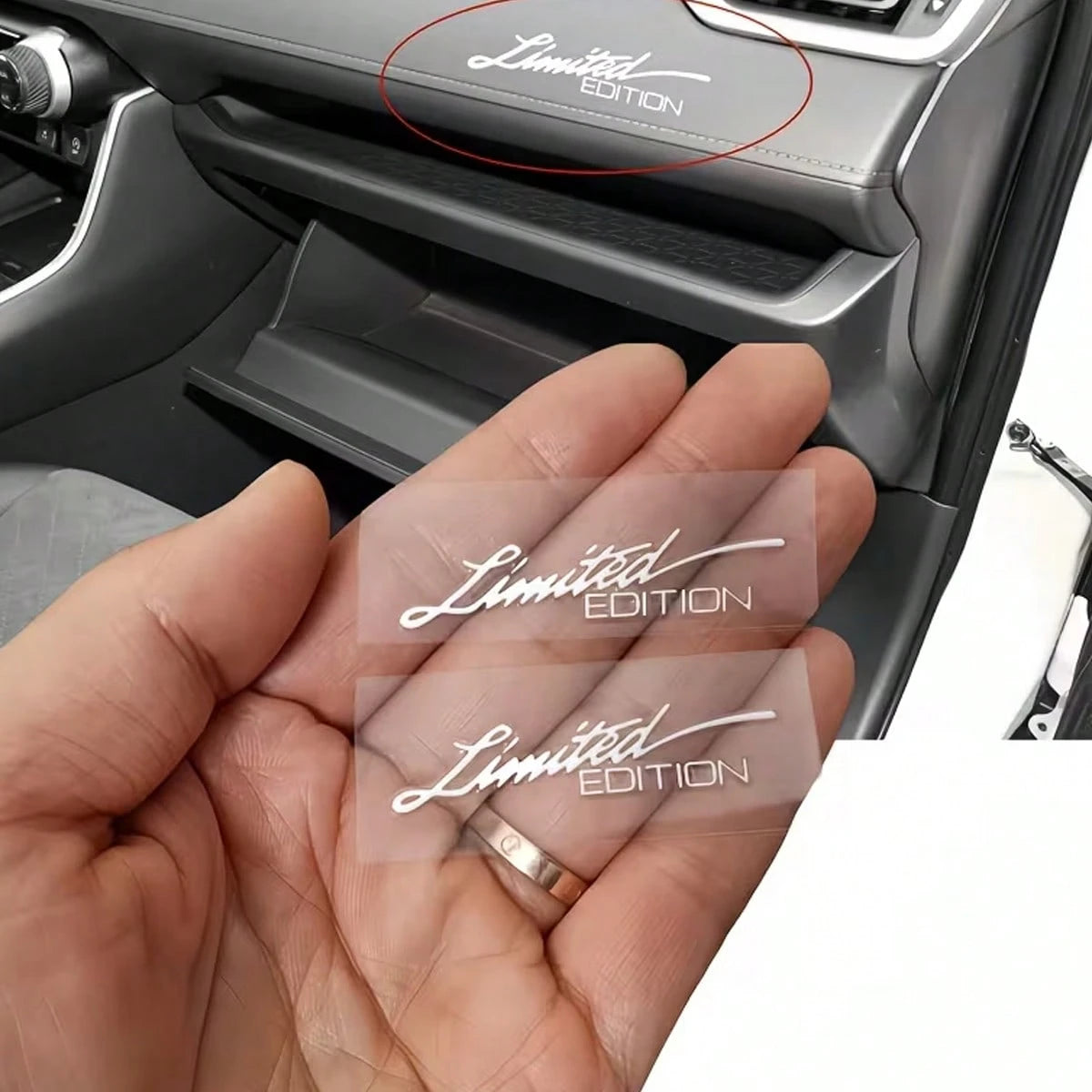 Two Pieces Limited Edition Car Stickers, High-Quality Waterproof Vinyl Decals, Luxurious Handwritten Font Car Decoration, Suitable For Sedans, Trucks, SUVs