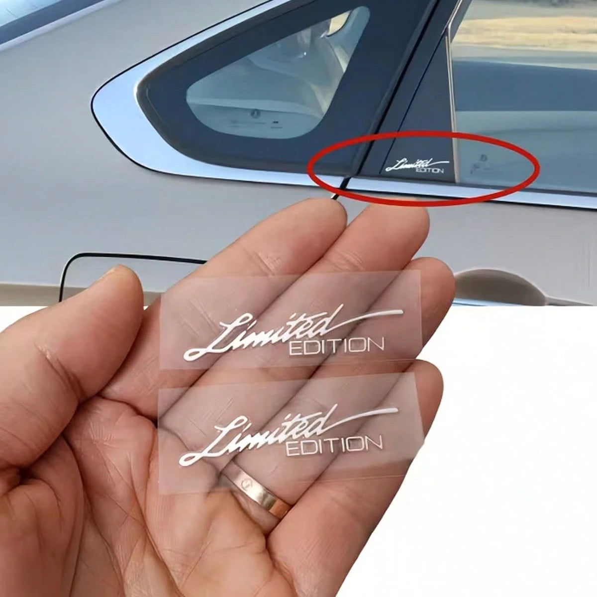 Two Pieces Limited Edition Car Stickers, High-Quality Waterproof Vinyl Decals, Luxurious Handwritten Font Car Decoration, Suitable For Sedans, Trucks, SUVs