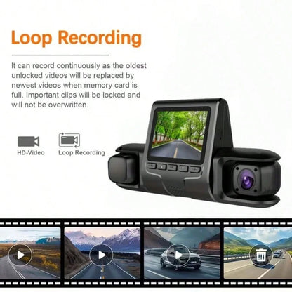 Two/Triple Camera Dash Cam- Infrared Night Vision, 1080P Front And 720P Rear,170° Wide Angle & Built-In Audio- Optional 32GB Card, Loop Recording, G-Sensor- Perfect Vehicle Safety Camera 24 Hours P
