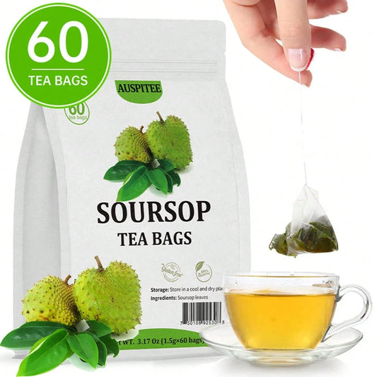 ULTHMOK Premium Soursop Graviola Leaves Tea 3.17Oz(1.5g X 60bags) Herbal Tea Without Additives And Caffeine Perfect For Gifting.