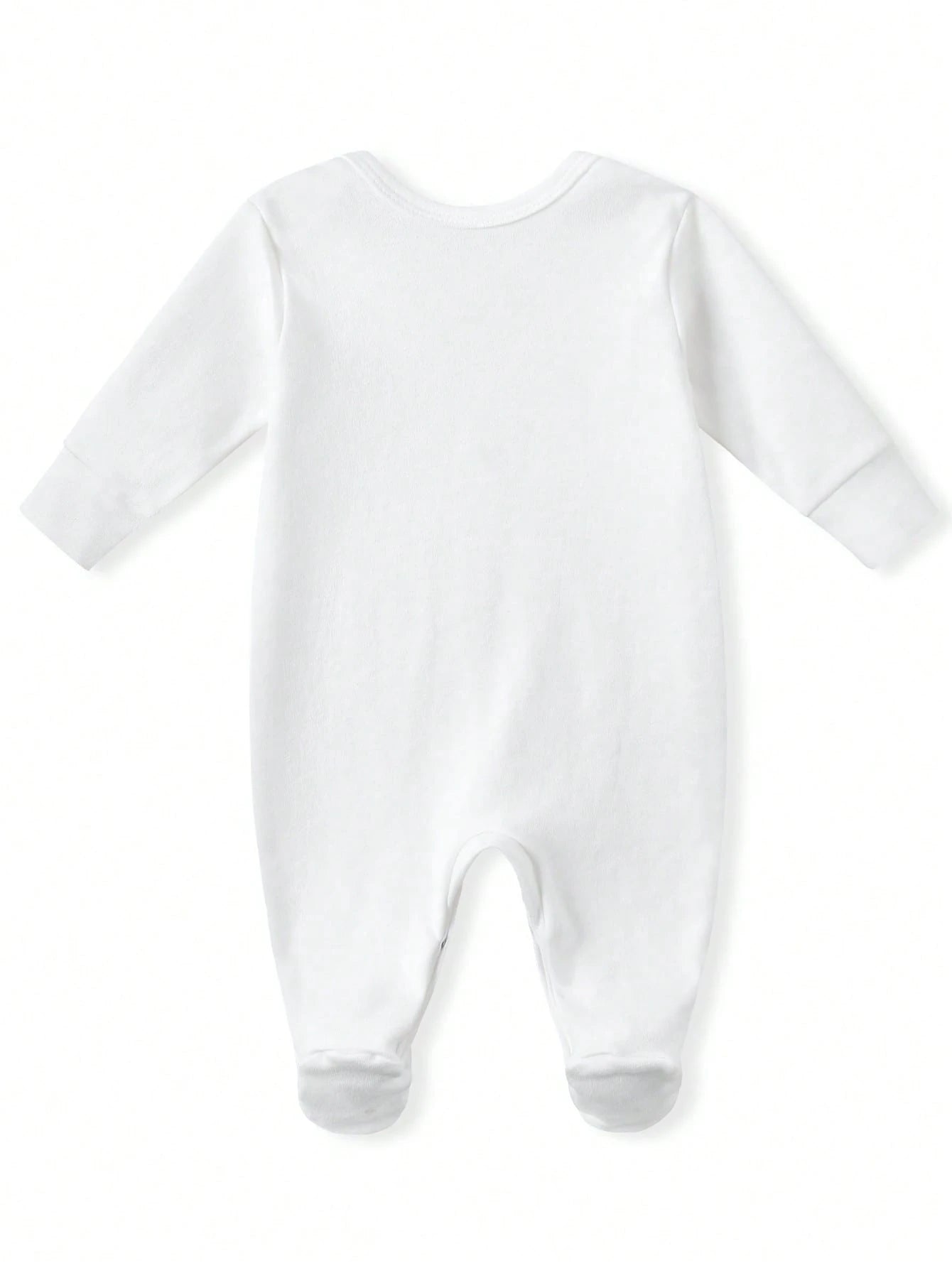Unisex Baby Footed Romper Auntie Loves Me To The Moon And Back Print Long Sleeve Newborn Footie Jumpsuit Infant Neutral One Piece Outfit