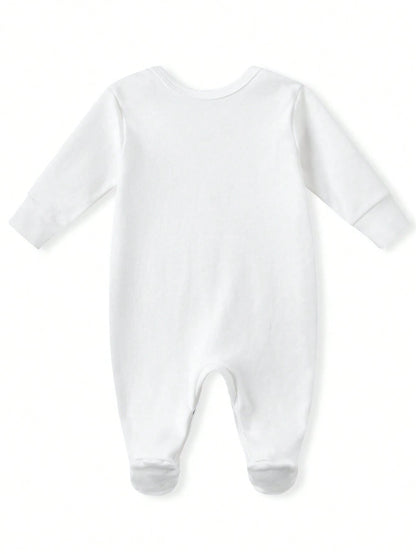 Unisex Baby Footed Romper Auntie Loves Me To The Moon And Back Print Long Sleeve Newborn Footie Jumpsuit Infant Neutral One Piece Outfit