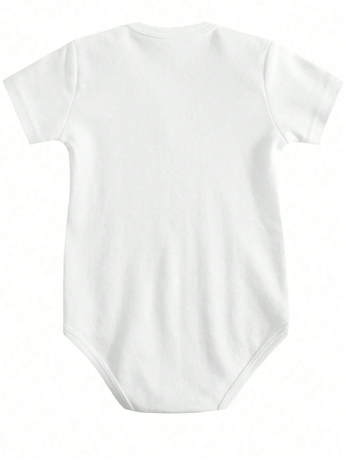 Unisex Newborn Baby Bodysuit, See You In 2027 Red Heart Letter Print Round Neck Short Sleeve Soft Cotton Infant One Piece Outfit
