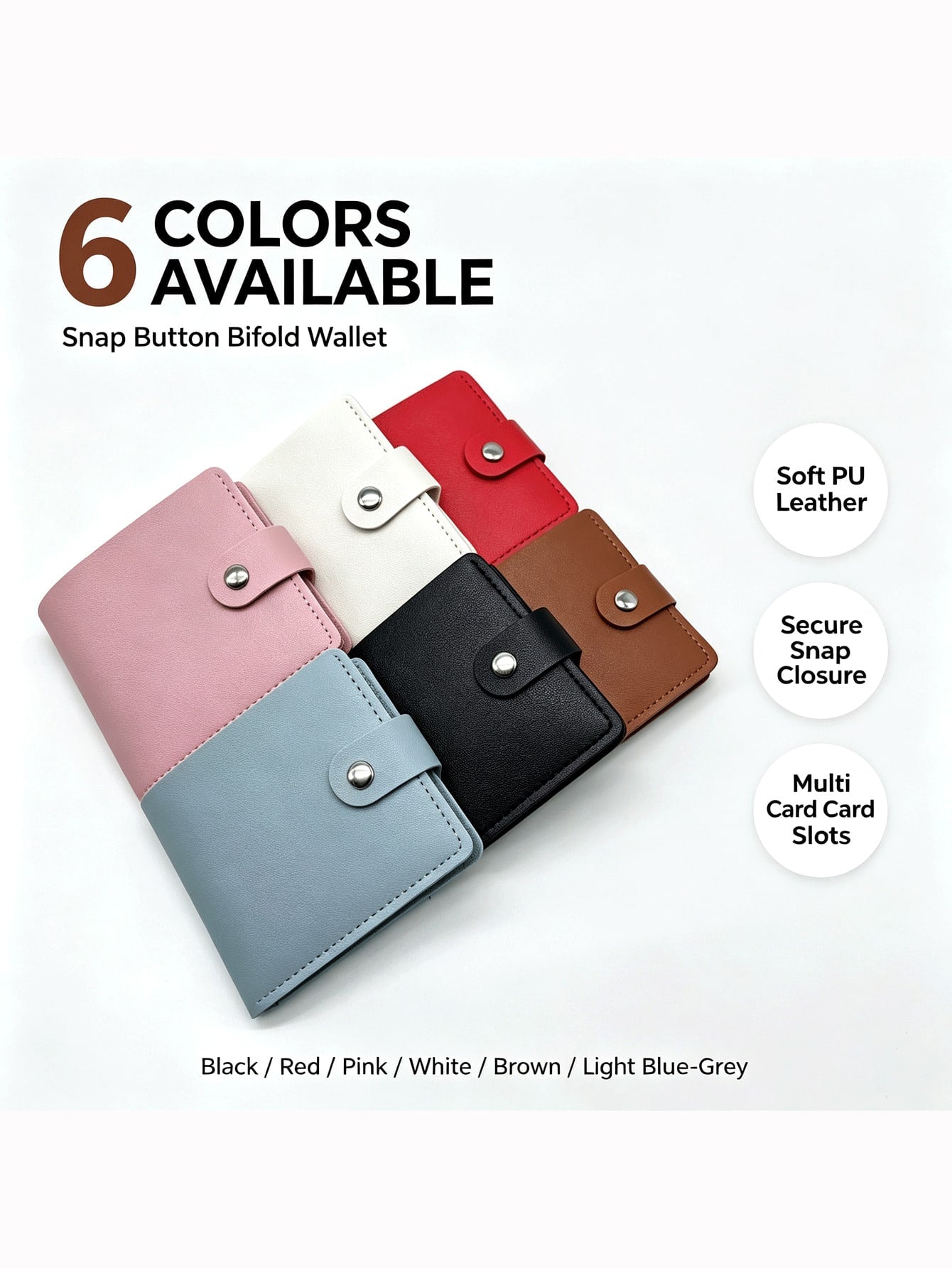 Unisex Thin Snap Fold Small Wallet Multi Slots Mini Coin Cash Purse