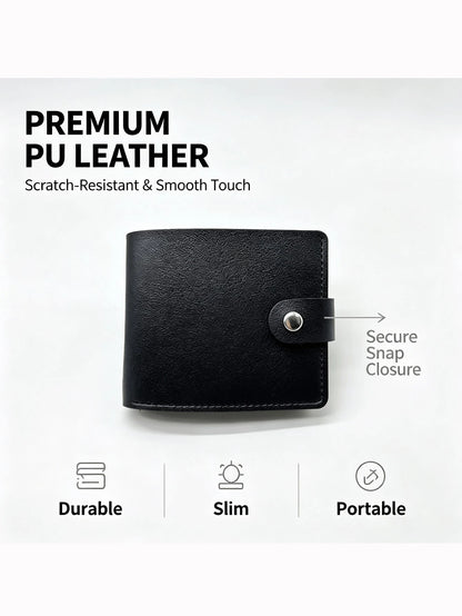 Unisex Thin Snap Fold Small Wallet Multi Slots Mini Coin Cash Purse