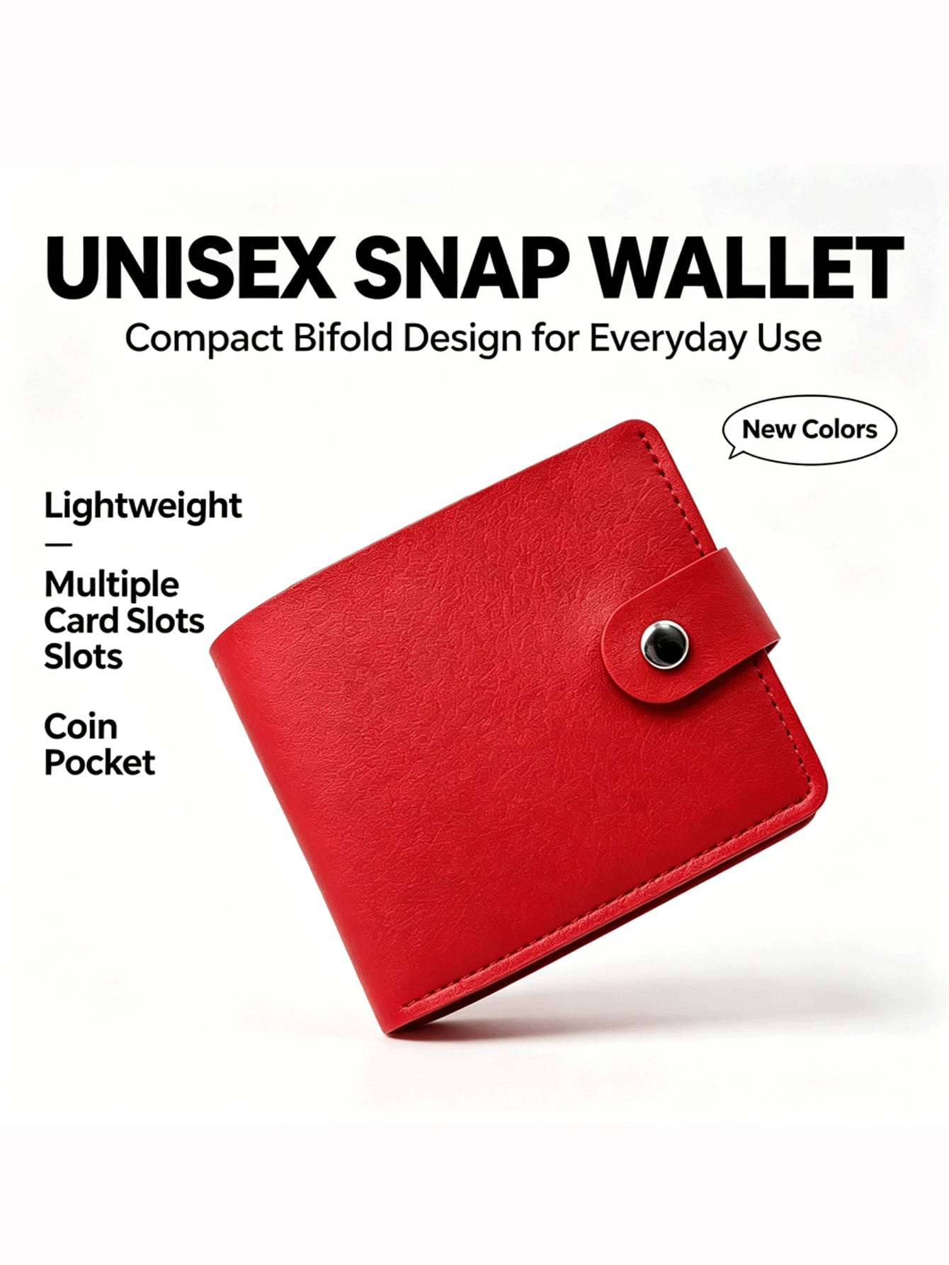 Unisex Thin Snap Fold Small Wallet Multi Slots Mini Coin Cash Purse