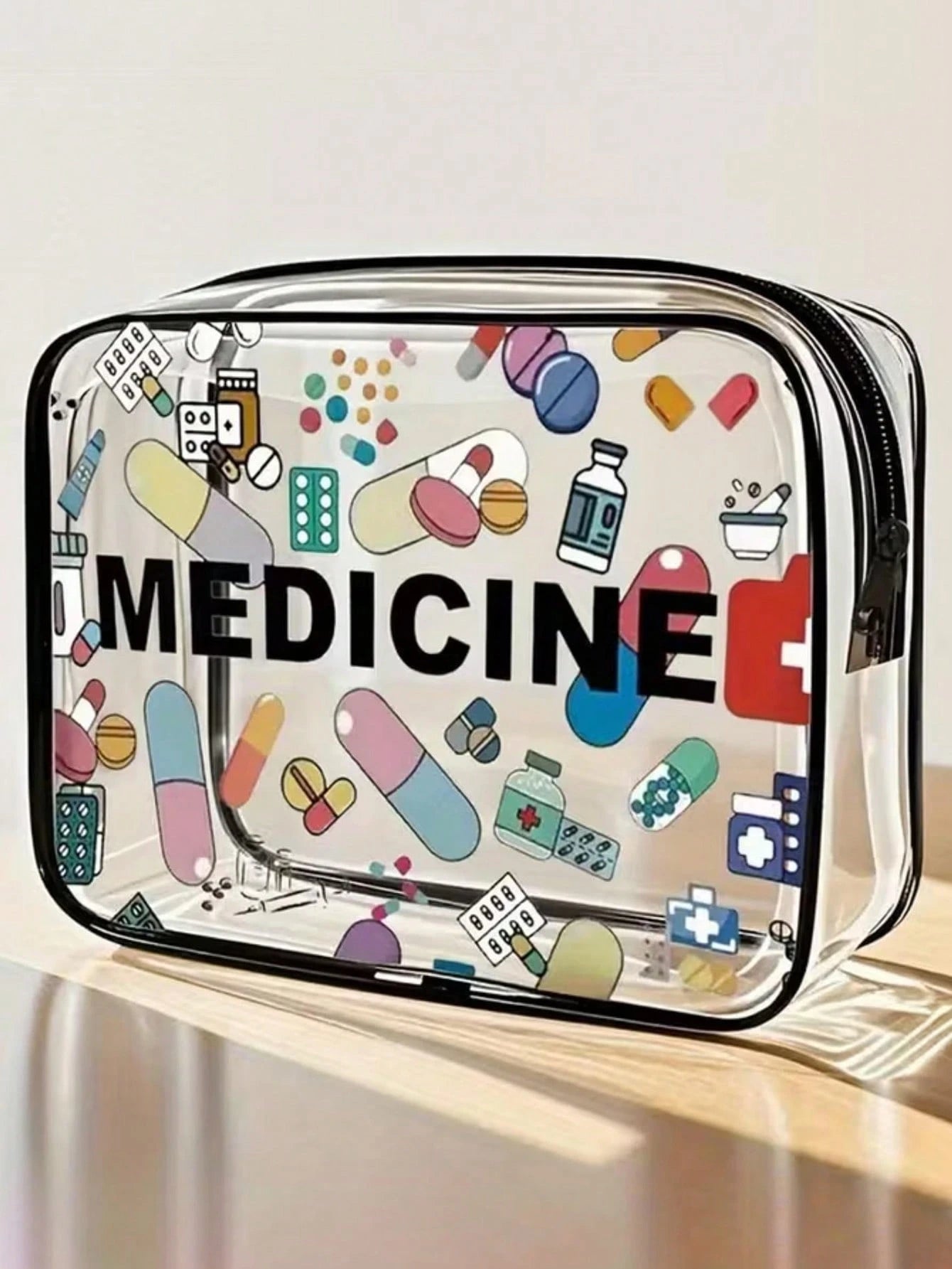 Unisex Transparent Travel Toiletry Bag- Lightweight PVC Material, With Zipper, Can Store Cosmetics And Medicines, Suitable For Carry-On Luggage, Can Be Used For Airport, Gym Or Daily Use, Transparent