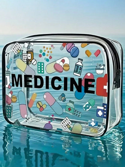 Unisex Transparent Travel Toiletry Bag- Lightweight PVC Material, With Zipper, Can Store Cosmetics And Medicines, Suitable For Carry-On Luggage, Can Be Used For Airport, Gym Or Daily Use, Transparent