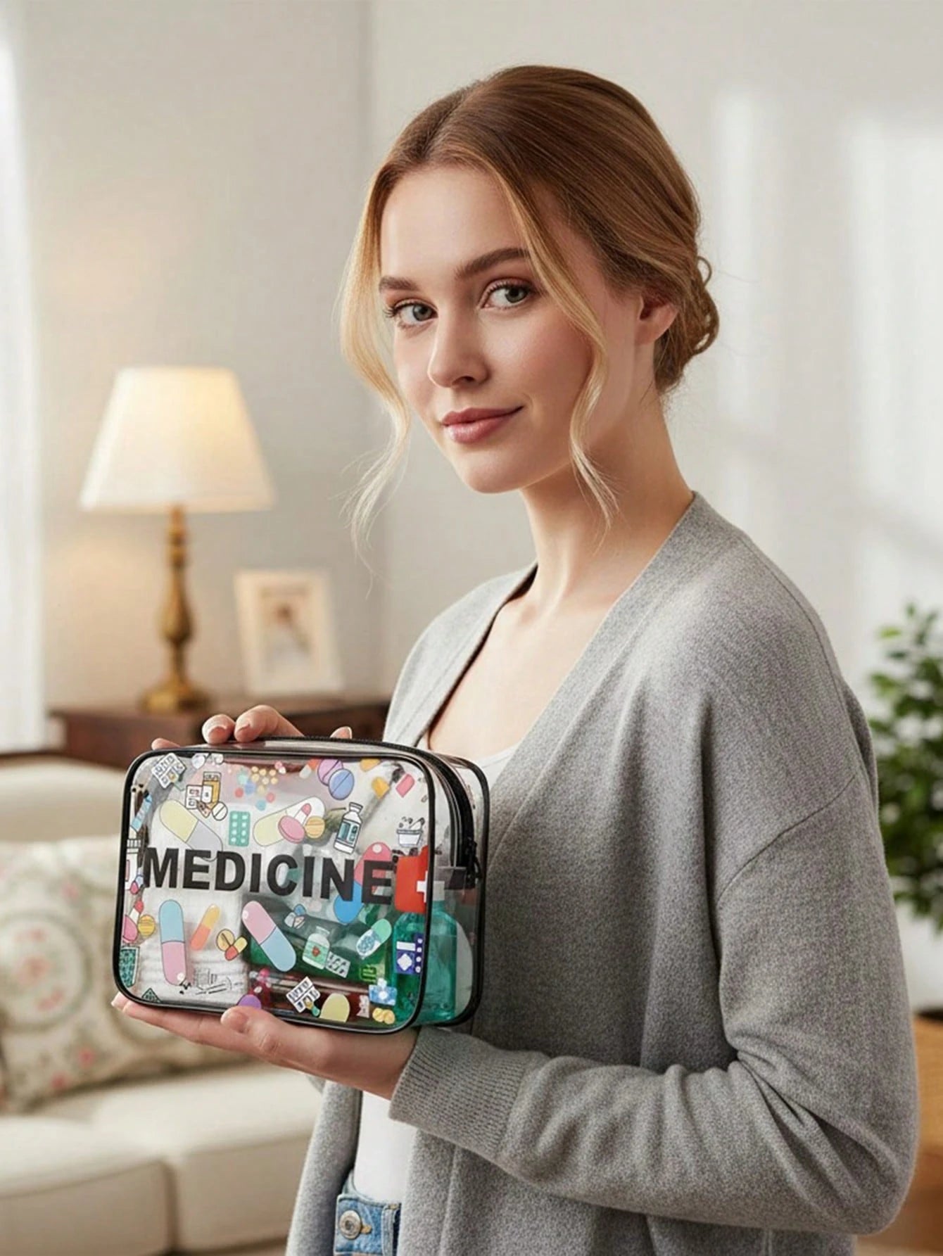 Unisex Transparent Travel Toiletry Bag- Lightweight PVC Material, With Zipper, Can Store Cosmetics And Medicines, Suitable For Carry-On Luggage, Can Be Used For Airport, Gym Or Daily Use, Transparent
