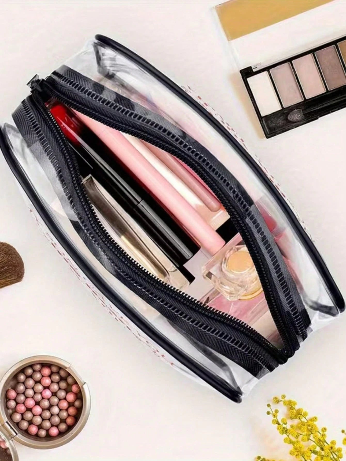 Unisex Transparent Travel Toiletry Bag- Lightweight PVC Material, With Zipper, Can Store Cosmetics And Medicines, Suitable For Carry-On Luggage, Can Be Used For Airport, Gym Or Daily Use, Transparent