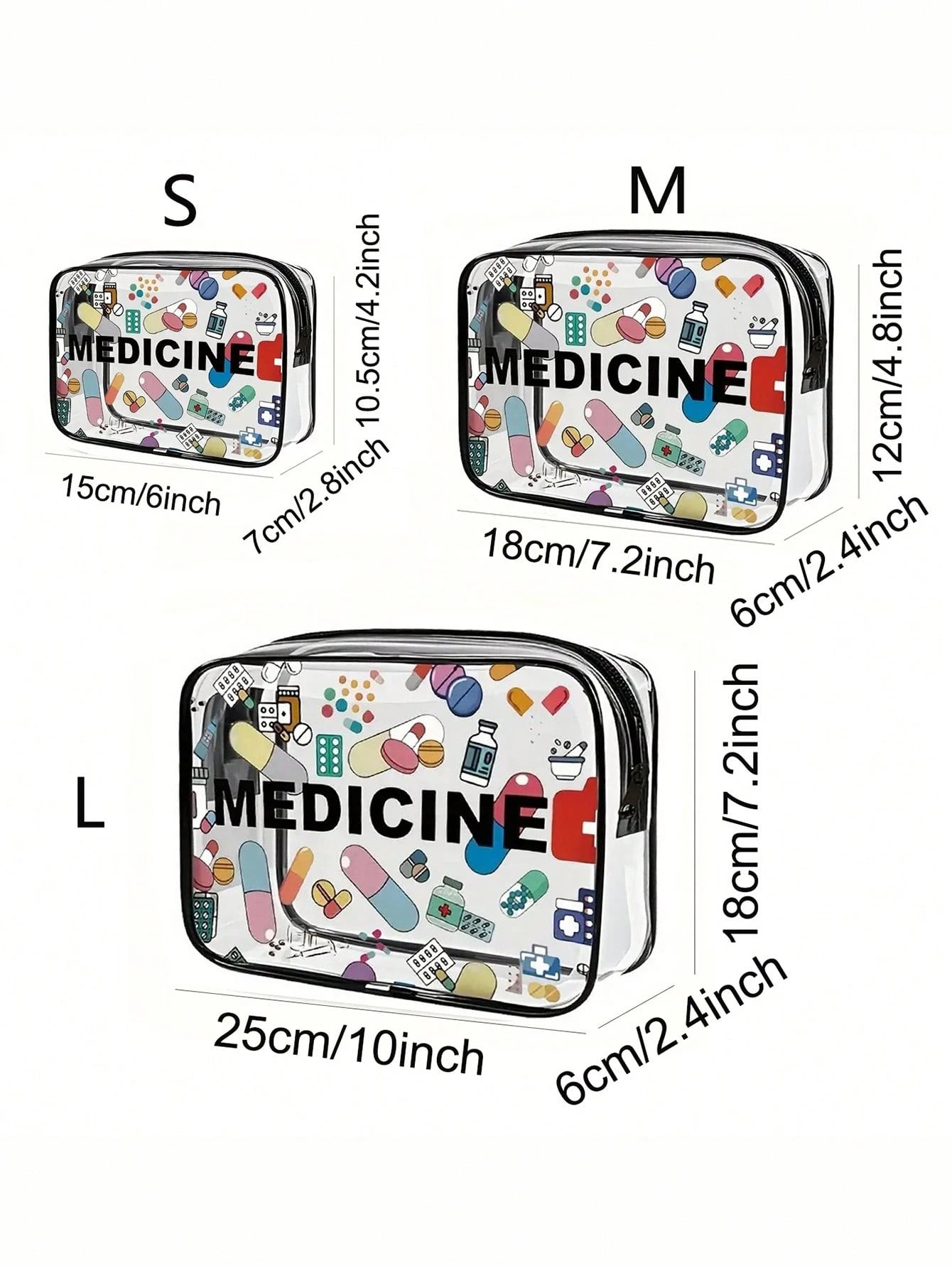 Unisex Transparent Travel Toiletry Bag- Lightweight PVC Material, With Zipper, Can Store Cosmetics And Medicines, Suitable For Carry-On Luggage, Can Be Used For Airport, Gym Or Daily Use, Transparent