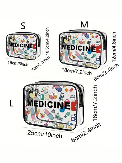 Unisex Transparent Travel Toiletry Bag- Lightweight PVC Material, With Zipper, Can Store Cosmetics And Medicines, Suitable For Carry-On Luggage, Can Be Used For Airport, Gym Or Daily Use, Transparent