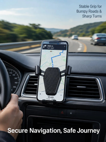 Universal Car Phone Holder Air Vent Mount, Hands-Free Car Phone Holder, Stable Anti-Shake Auto-Clamping Phone Holder, Suitable For 4.7–7.2 Inch Phones, One-Hand Quick Installation Navigation Holder, S