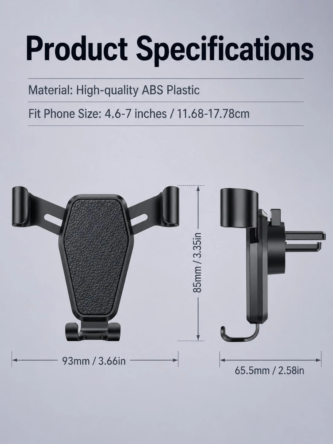 Universal Car Phone Holder Air Vent Mount, Hands-Free Car Phone Holder, Stable Anti-Shake Auto-Clamping Phone Holder, Suitable For 4.7–7.2 Inch Phones, One-Hand Quick Installation Navigation Holder, S