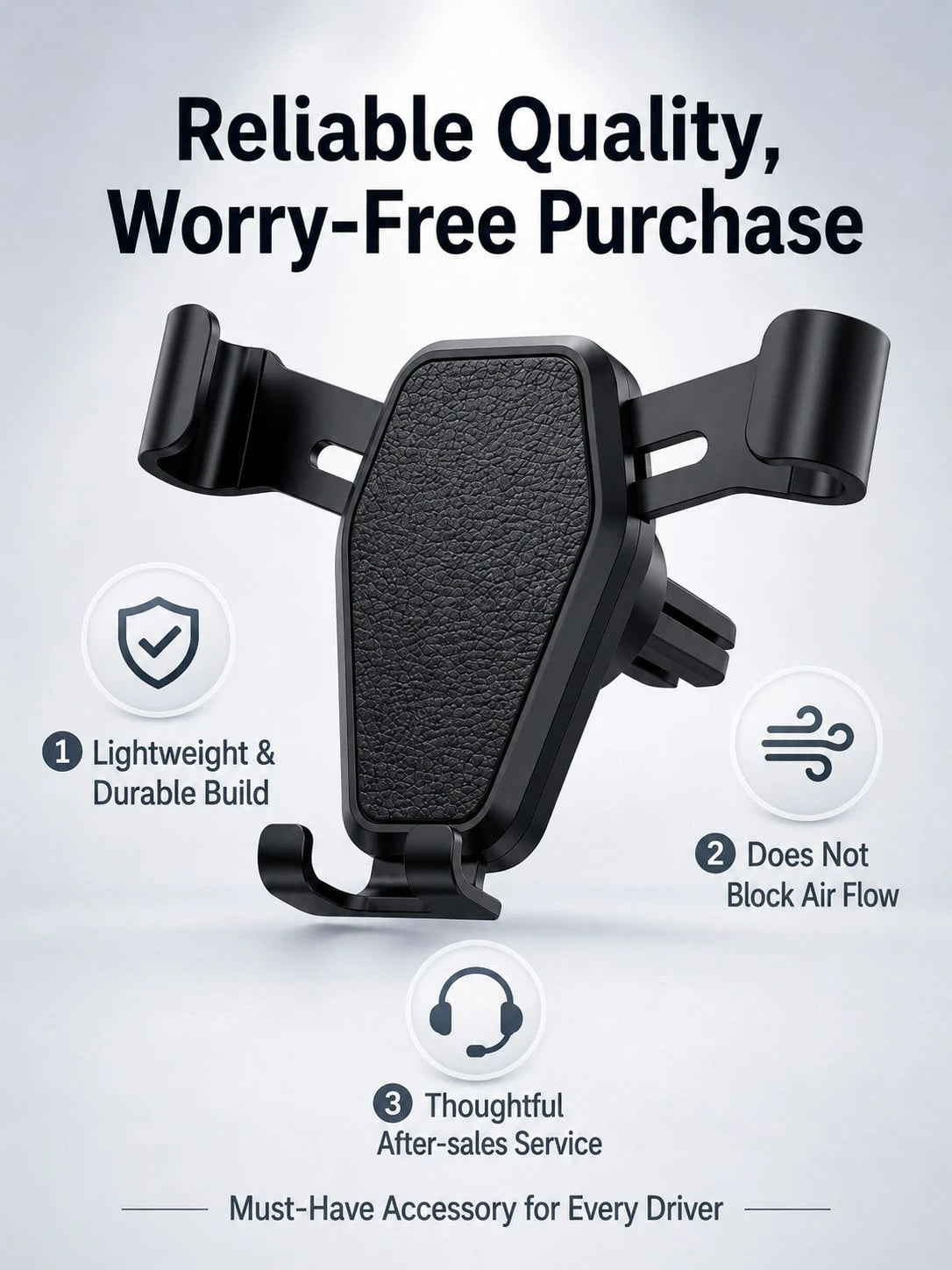 Universal Car Phone Holder Air Vent Mount, Hands-Free Car Phone Holder, Stable Anti-Shake Auto-Clamping Phone Holder, Suitable For 4.7–7.2 Inch Phones, One-Hand Quick Installation Navigation Holder, S