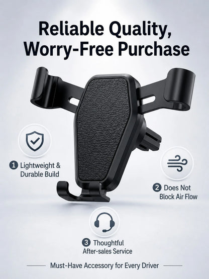 Universal Car Phone Holder Air Vent Mount, Hands-Free Car Phone Holder, Stable Anti-Shake Auto-Clamping Phone Holder, Suitable For 4.7–7.2 Inch Phones, One-Hand Quick Installation Navigation Holder, S