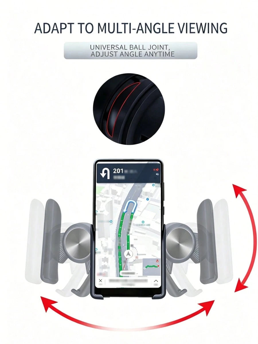 Universal Car Phone Holder- Gravity Auto-Clamping Design, One-Hand Operation, Wide Non-Slip Silicone Arm, 360° Rotation, Fits 4.7 To 7 Inch Devices, Air Vent Car Phone Mount, Car Accessories, Car Pho