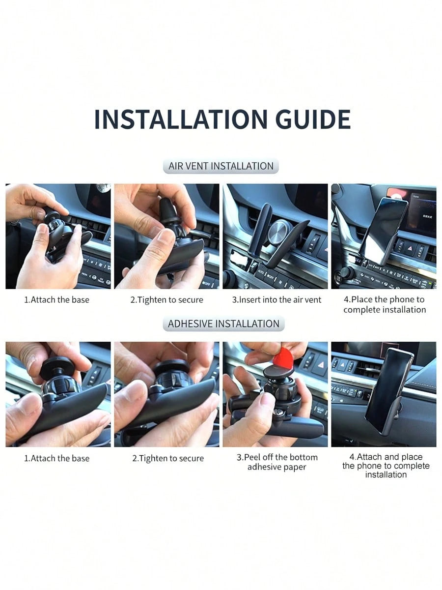 Universal Car Phone Holder- Gravity Auto-Clamping Design, One-Hand Operation, Wide Non-Slip Silicone Arm, 360° Rotation, Fits 4.7 To 7 Inch Devices, Air Vent Car Phone Mount, Car Accessories, Car Pho