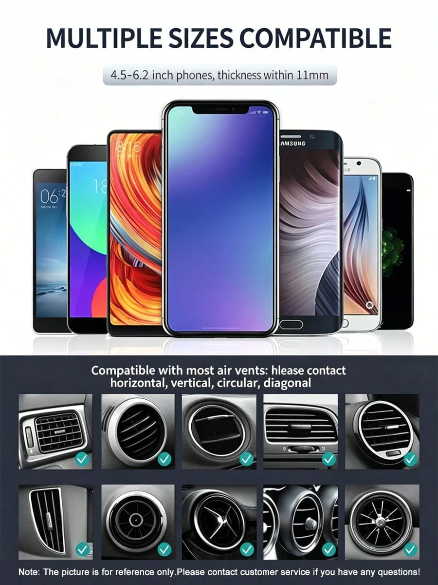 Universal Car Phone Holder- Gravity Auto-Clamping Design, One-Hand Operation, Wide Non-Slip Silicone Arm, 360° Rotation, Fits 4.7 To 7 Inch Devices, Air Vent Car Phone Mount, Car Accessories, Car Pho